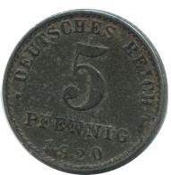 5 PFENNIG 1920 A DEUTSCHLAND Münze GERMANY #AD543.9.D - 5 Renten- & 5 Reichspfennig