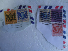 HONG KONG  USED 5 STAMPS  ON PAPER  QUEEN - Otros & Sin Clasificación