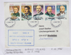 British Antarctic Territory (BAT) Cover Ca Signy Base H Ca Signy Island South Orkneys 2 DEC 1981 (TR167) - Lettres & Documents