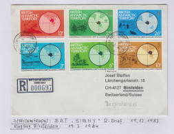 British Antarctic Territory (BAT) Cover Complete Gondwana Set Registered Cover Ca Signy 19.3.1984 (TR167A) - Cartas & Documentos