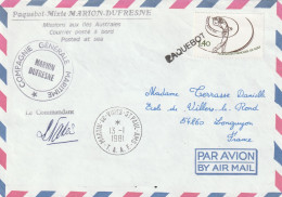 TAAF Lettre 1981 GRIFFE PAQUEBOT   PAQUEBOT MIXTE MARION DUFRESNE - Covers & Documents
