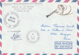 TAAF Lettre 1981 GRIFFE PAQUEBOT   PAQUEBOT MIXTE MARION DUFRESNE - Lettres & Documents