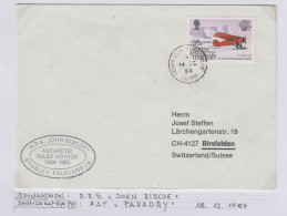 British Antarctic Territory (BAT) Ca RRS John Biscoe , Ca Faraday 14 DE 1984 (TR176C) - Cartas & Documentos