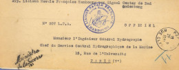 Liaison Navale Française Hambourg Signal Center  Bad Godesberg Griffe Ministre De La Guerre 1951 Paris Clery Ancre - Poste Navale