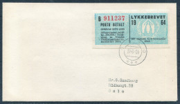 1964 Norway Porto Betalt Lykkebrevet, Lottery Ticket Valid As Temporary Postage Cover  - Lettres & Documents