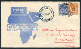 1931 Kenya & Uganda Imperial Airways First Flight Cover Kisumu - Juba / Khartoum Sudan  - Kenya & Uganda