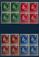British Agencies In Morocco - 1936  -  Spanish Currency - King Edward VIII - Complete Set - Block Of 4 -  MNH - Levante Britannico