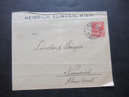 Österreich 1908 Ganzsachen Umschlag / Privater Umschlag ? Bedruckter Umschlag Heinrich Klinger Wien Nach Neuwied - Andere & Zonder Classificatie