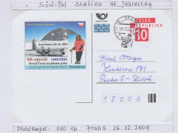 Czech Republic Postcard 40th Ann. Of The South Pole Station Ca Praha 26.12.2009 (IN163A) - Events & Gedenkfeiern