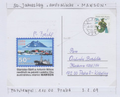 Czech Republic Postcard 40th Ann. AAT Station Mawson Signature Ca Praha 3.2.2009 (IN163B) - Events & Gedenkfeiern