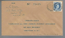 58008)  Canada Kitimat Postal Station A Postmark Cancel 1954-1957 - Covers & Documents