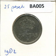 25 PESETAS 1982 ESPAÑA Moneda SPAIN #BA005.E - 25 Pesetas