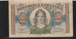 Espagne  Billet 2 Pesetas  Circulé En L'état - 2 Scan - 1-2 Peseten