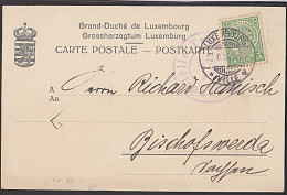 Luxemburg Karte Nach Bischofswerda / Sachsen Mit Kontrolle "Auslandsstelle Trier Freigegeben" 1915 - 1914-24 Maria-Adelaide