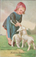 Wally Fialkowska Enfant Kid Sheep Lambs  Old PC. Cpa. - Fialkowska, Wally