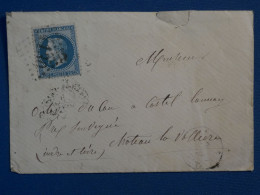 BS5 FRANCE  LETTRE  1868   AU CHATEAU DE  CASTEL LAUNAY  +N°29+ AFF INTERESSANT++++ - 1863-1870 Napoléon III Con Laureles
