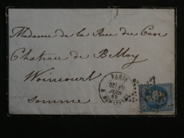 BS5 FRANCE  LETTRE  1869 ETOILE DE PARIS  N°15  AU CHATEAU DU BELLAY WOINCOURT  +N°29+ AFF INTERESSANT++++ - 1863-1870 Napoléon III Con Laureles