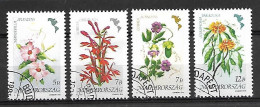 HONGRIE    -   1991 .  Y&T N° 3307 à 3310 Oblitérés.   Fleurs D' Amérique. - Usati