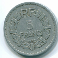5 FRANCS 1952 FRANCIA FRANCE Moneda KEY DATE Low Mintage #FR1016.69.E - 5 Francs