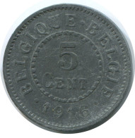 5 CENTIMES 1916 BELGIQUE-BELGIE BELGIUM Coin #AE740.16.U - 5 Cent