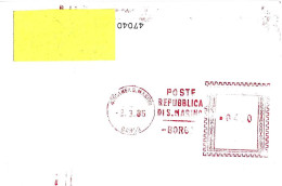 SAN MARINO - 1985 Poste Repubblica S.Marino BORGO - Ema Affrancatrice Meccanica Rossa Red Meter Su Busta Viaggiata-10550 - Lettres & Documents