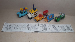 1997 Ferrero - Kinder Surprise - K97 83, 84, 85 & 86 - Balancing Figures - Camping Vehicles + 4 BPZ's - Monoblocs