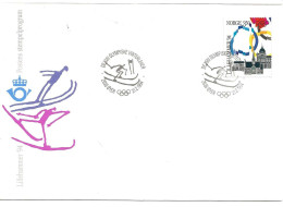 Norway Norge 1994 Winter Olympics, Lillehammer -  Flags Mi 1147  Special Cover Slalom Cancelled Øyer 21.2.94 - Covers & Documents
