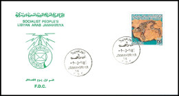 LIBYA 1985 Fossils Mammals (FDC) - Fossili