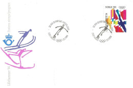 Norway Norge 1994 Winter Olympics, Lillehammer -  Flags Mi 1145 Special Cover Skating CancelledHamar 22.2.94 - Lettres & Documents