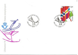 Norway Norge 1994 Winter Olympics, Lillehammer - Flags Mi 1146  Ice Hockey Cancelled Gjøvik 12.2.94 FDC - Lettres & Documents