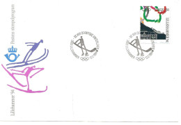 Norway Norge 1994 Winter Olympics, Lillehammer - Flags Mi 1148    Ice Hockey Cancelled Lillehammer 12.2.94 FDC - Covers & Documents