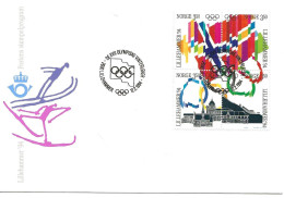 Norway Norge 1994 Winter Olympics, Lillehammer - Flags Mi 1145-1148   FDC - Covers & Documents