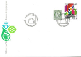 Norway Norge 1993 Winter Olympics, Lillehammer - Flags Mi 1105 On Specialcover - Special Cancellation Gjøvik 6.6.93 - Lettres & Documents