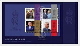 NEW ZEALAND 2023 His Majesty King Charles III A New Reign Camilla, Queen Consort MS FDC Cover (**) - Lettres & Documents