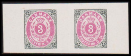 1886. Official Reprint. Bi-coloured Skilling. 3 Sk. Gray/lilac Pair With Right And I... (Michel 17 I + II ND) - JF532958 - Neufs