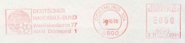 420  Hand-Ball: Ema D'Allemagne, 1990  -  Handball Meter Stamp From Dortmund, Germany - Handball