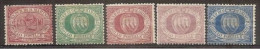 1894 San Marino Saint Marin CIFRA O STEMMA 2/5/10/20//25c MH* - Ungebraucht