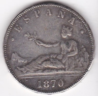 Espagne . 5 Pesetas 1870 , Tranche En Relief, Copie , Fausse - Imitationen, Nachahmungen