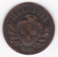 Suisse . 2 Rappen 1851 A, En Bronze, KM# 4 - 2 Centimes / Rappen