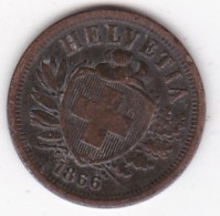Suisse 2 Rappen 1866 B , En Bronze , KM# 4 - 2 Centimes / Rappen