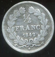 1/2 Franc LOUIS PHILIPPE I 1842 W ( TB ++ ) ARGENT - 1/2 Franc
