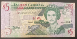 5 Dollars Eastern Caribbean Billet, Etats Des Caraibes Orientales, 5 Dollars, Undated - East Carribeans