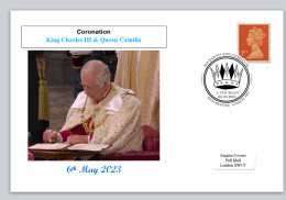 GB 2023 Coronation Charles III Royalty Privately Produced (white) Glossy Postal Card 150 X 100mm Superb Used #1 - 2021-... Dezimalausgaben