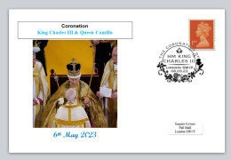 GB 2023 Coronation Charles III Royalty Privately Produced (white) Glossy Postal Card 150 X 100mm Superb Used #4 - 2021-... Em. Décimales