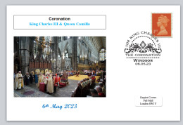 GB 2023 Coronation Charles III Queen Camilla Royalty Women Privately Produced (white) Glossy Postal Card #2 - 2021-... Em. Décimales