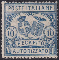 Italy 1928 Sc EY1 Italia Sa 1 Authorized Delivery MH* - Verzekerd