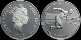 Cook Islands 10 Dollar 1990- Olympic Summergames In Barcelona 1992 Proof In Plastic Capsule - Cook