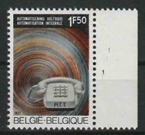 Belgie OCB 1567 ** MNH Met Plaatnummer 1 - 1971-1980