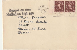 GRANDE BRETAGNE Lettre 1955 DEPOSE EN MER  MAILED ON HIGH SEA   QUEBEC PC - Lettres & Documents