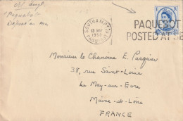 GRANDE BRETAGNE Lettre 1955 SOUTHAPTON PAQUEBOT POSTED AT SEA - Lettres & Documents